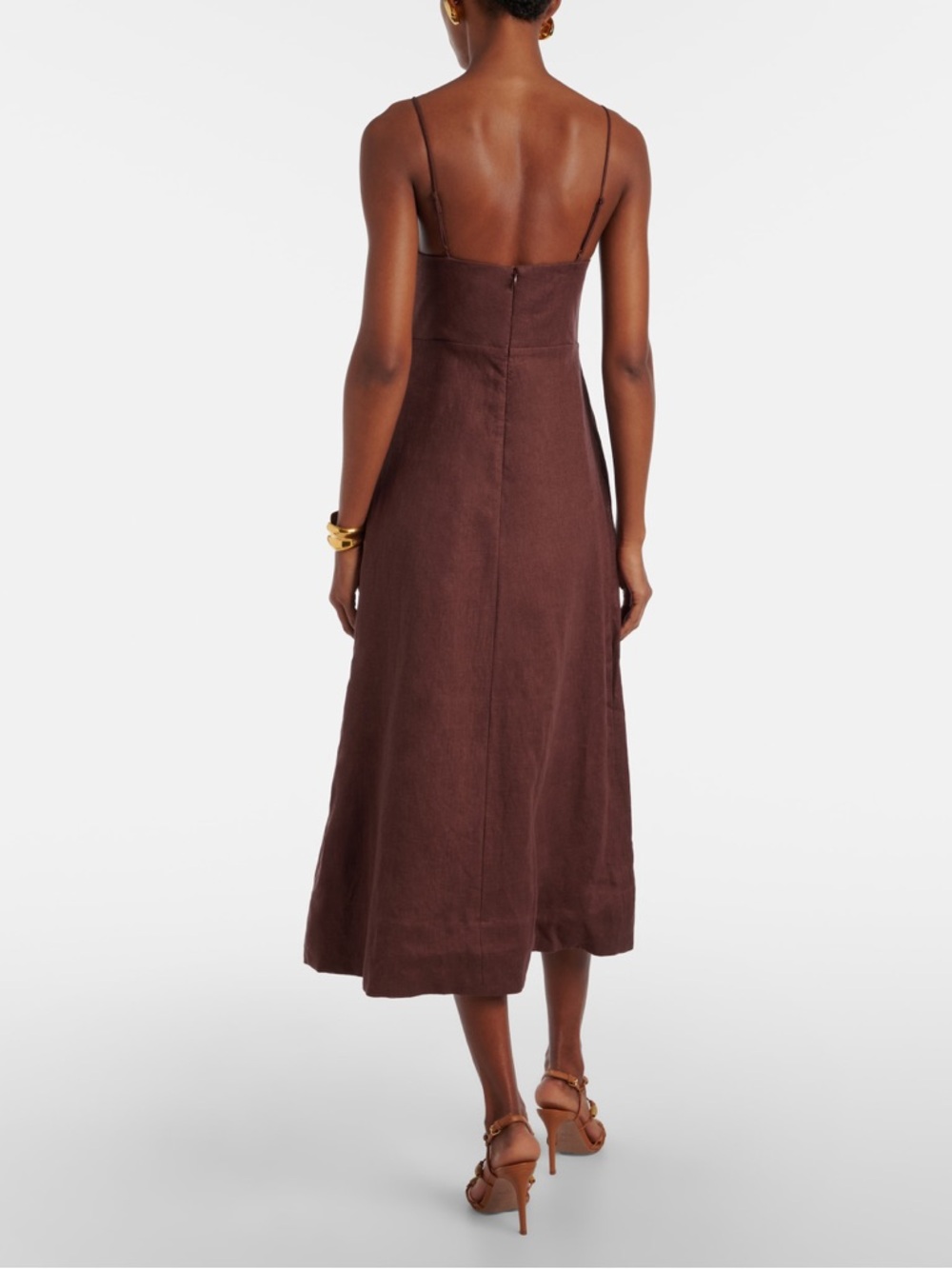 Farm Rio Appliqué linen midi dress - Picture 3 of 9